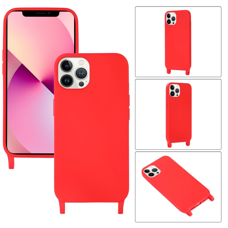 For iPhone 13 Pro Max Crossbody Lanyard Elastic Silicone Phone Case