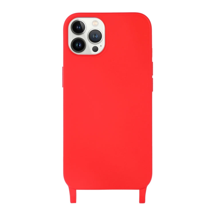 For iPhone 13 Pro Max Crossbody Lanyard Elastic Silicone Phone Case
