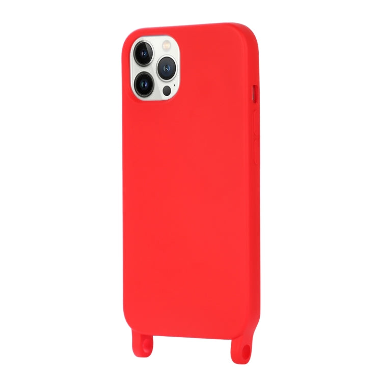 For iPhone 13 Pro Max Crossbody Lanyard Elastic Silicone Phone Case