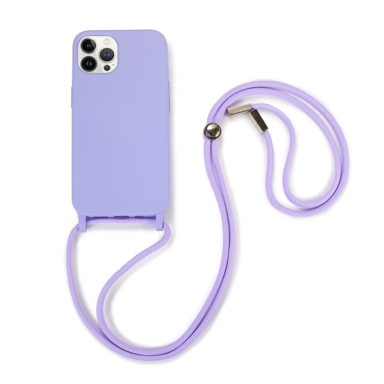 For iPhone 13 Pro Max Crossbody Lanyard Elastic Silicone Phone Case