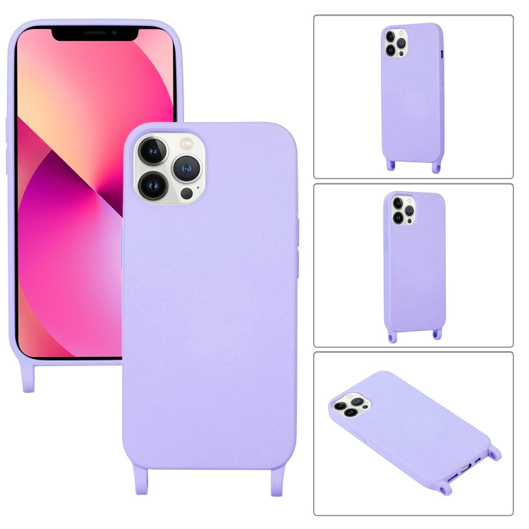 For iPhone 13 Pro Max Crossbody Lanyard Elastic Silicone Phone Case