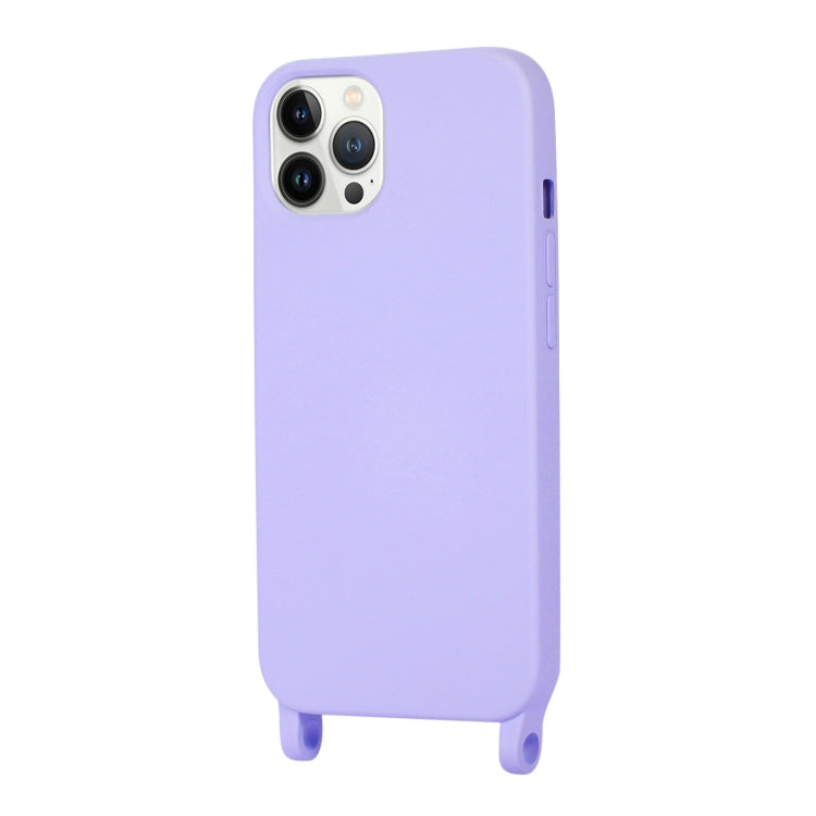 For iPhone 13 Pro Max Crossbody Lanyard Elastic Silicone Phone Case