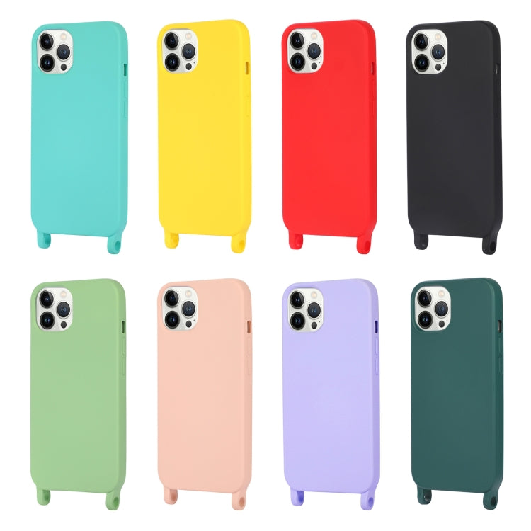 For iPhone 13 Pro Max Crossbody Lanyard Elastic Silicone Phone Case