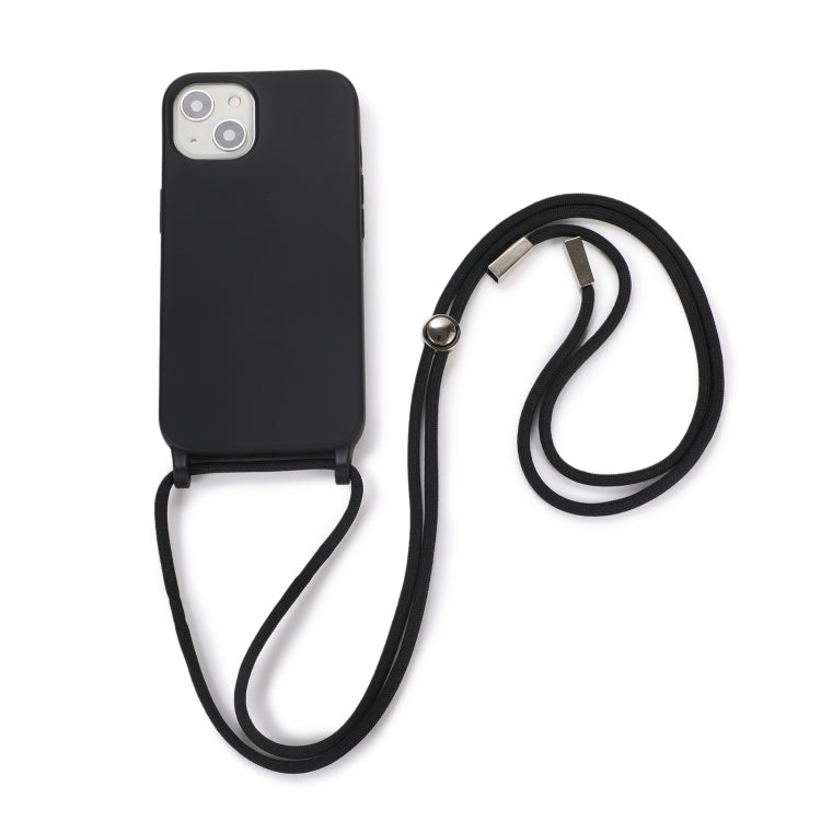 For iPhone 13 mini Crossbody Lanyard Elastic Silicone Phone Case