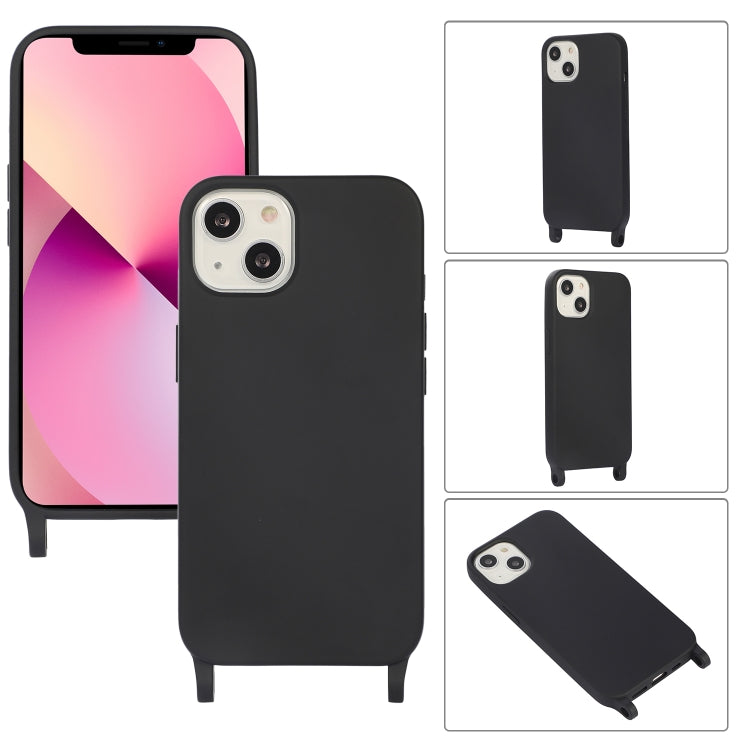 For iPhone 13 mini Crossbody Lanyard Elastic Silicone Phone Case