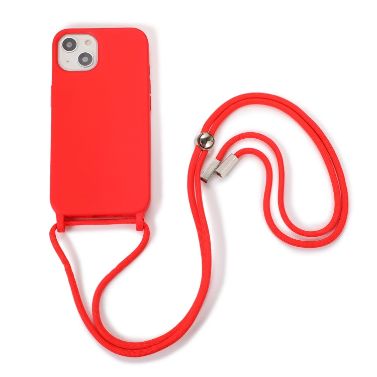 For iPhone 13 mini Crossbody Lanyard Elastic Silicone Phone Case