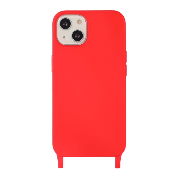 For iPhone 13 mini Crossbody Lanyard Elastic Silicone Phone Case