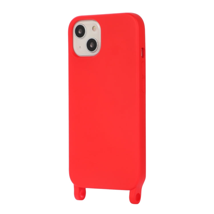 For iPhone 13 mini Crossbody Lanyard Elastic Silicone Phone Case