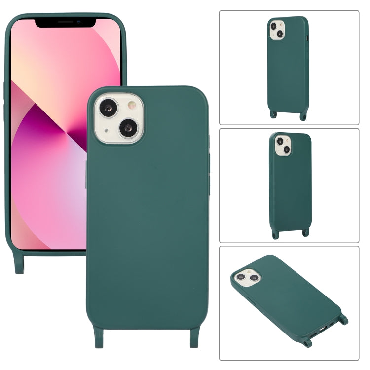 For iPhone 13 mini Crossbody Lanyard Elastic Silicone Phone Case