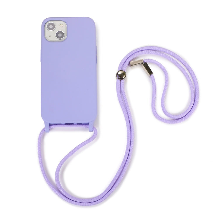 For iPhone 13 mini Crossbody Lanyard Elastic Silicone Phone Case