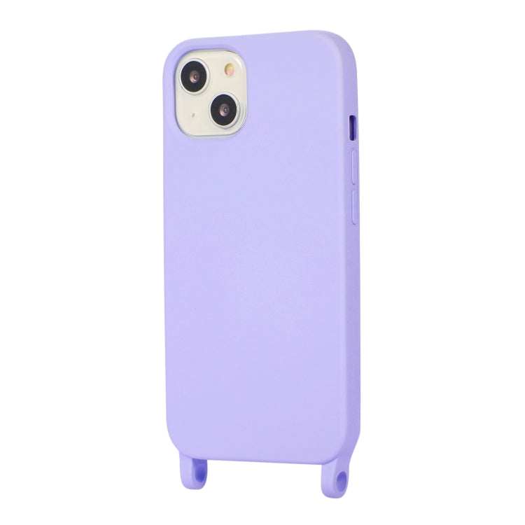 For iPhone 13 mini Crossbody Lanyard Elastic Silicone Phone Case