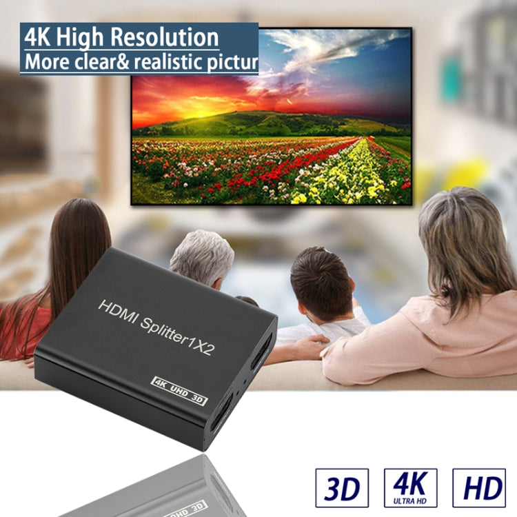4K HDMI Splitter 1 in 2 Out (4K @ 60Hz) for Dual Monitors