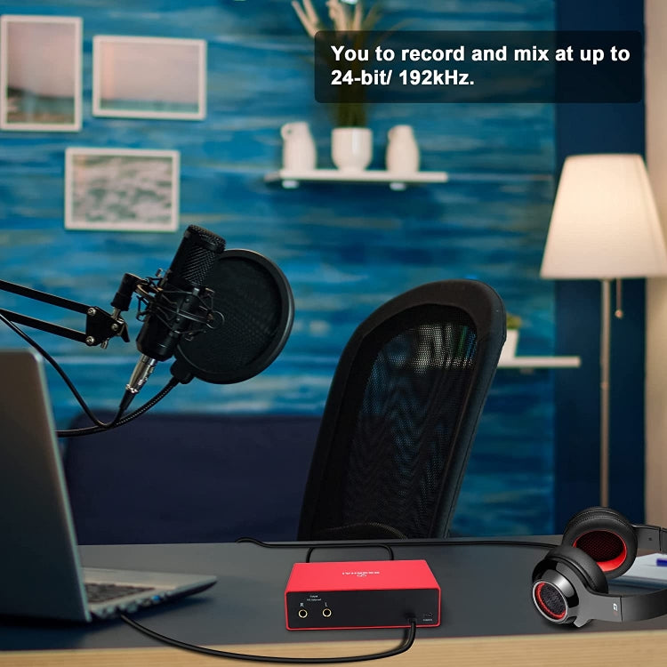 2X2 USB Recording Sound Card Recording Electric Guitar Dubbing Live