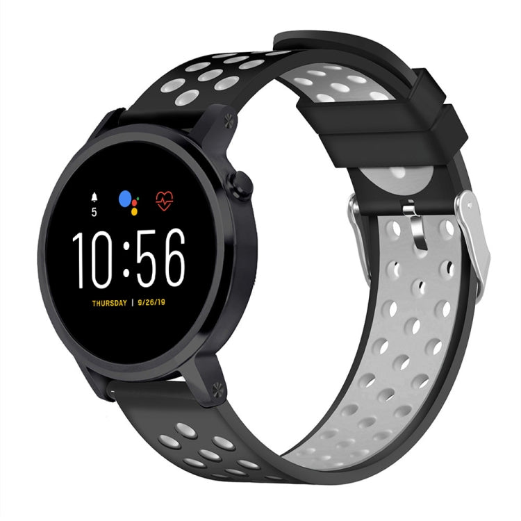 For Fossil Gen 5 Carlyle /Julianna /Garrett /Carlyle HR Dual Color Silicone Watch Band