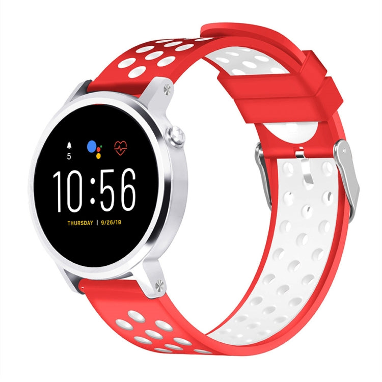 For Fossil Gen 5 Carlyle /Julianna /Garrett /Carlyle HR Dual Color Silicone Watch Band