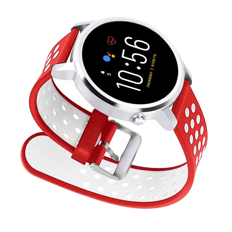 For Fossil Gen 5 Carlyle /Julianna /Garrett /Carlyle HR Dual Color Silicone Watch Band