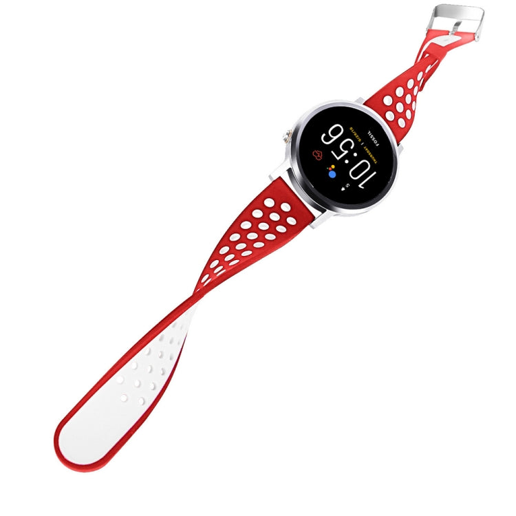 For Fossil Gen 5 Carlyle /Julianna /Garrett /Carlyle HR Dual Color Silicone Watch Band