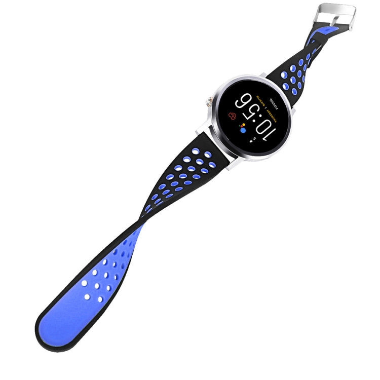 For Fossil Gen 5 Carlyle /Julianna /Garrett /Carlyle HR Dual Color Silicone Watch Band