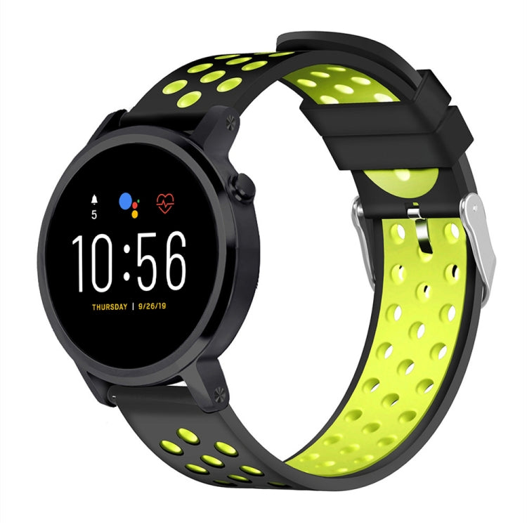 For Fossil Gen 5 Carlyle /Julianna /Garrett /Carlyle HR Dual Color Silicone Watch Band