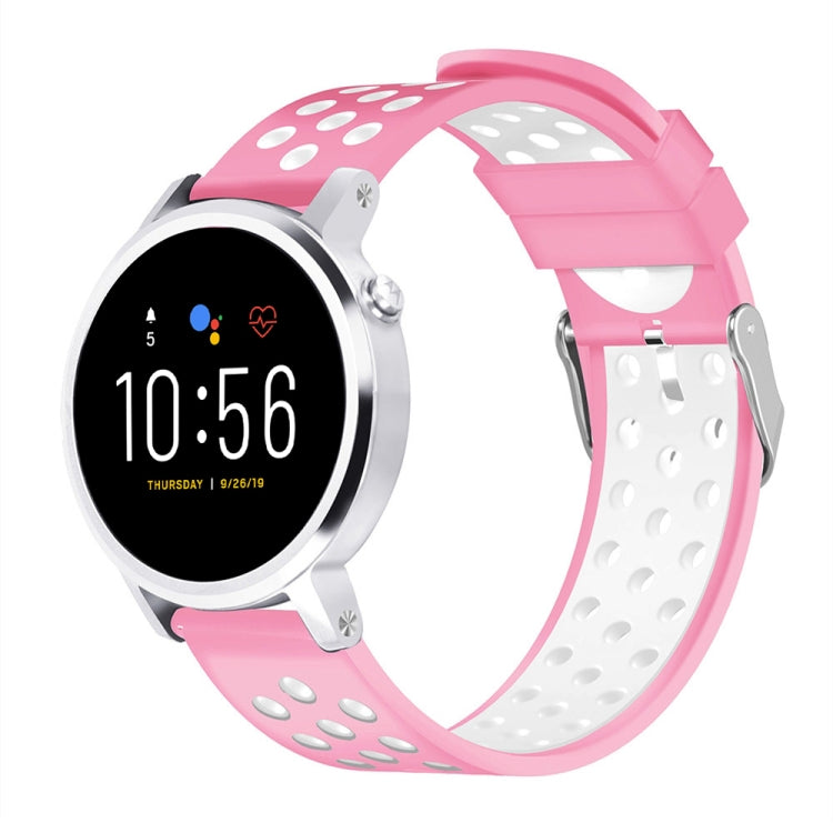 For Fossil Gen 5 Carlyle /Julianna /Garrett /Carlyle HR Dual Color Silicone Watch Band