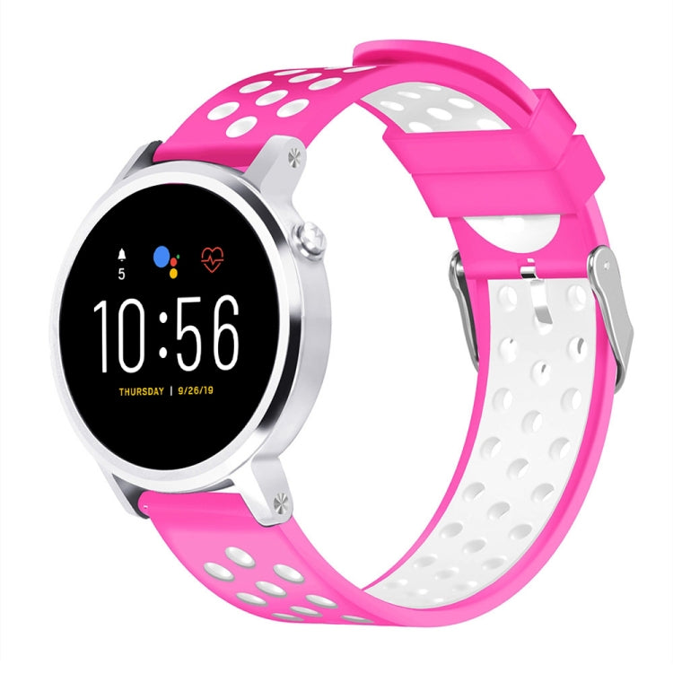 For Fossil Gen 5 Carlyle /Julianna /Garrett /Carlyle HR Dual Color Silicone Watch Band