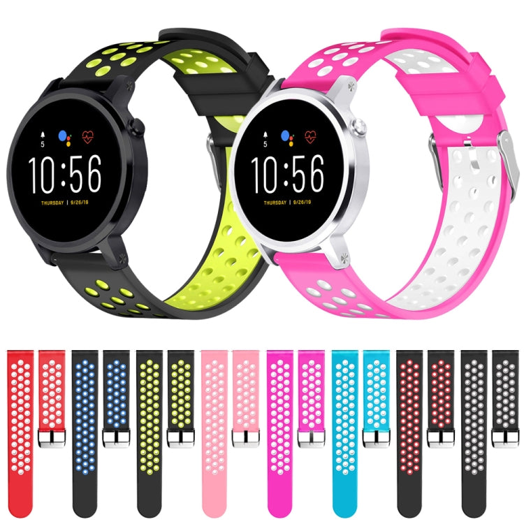 For Fossil Gen 5 Carlyle /Julianna /Garrett /Carlyle HR Dual Color Silicone Watch Band