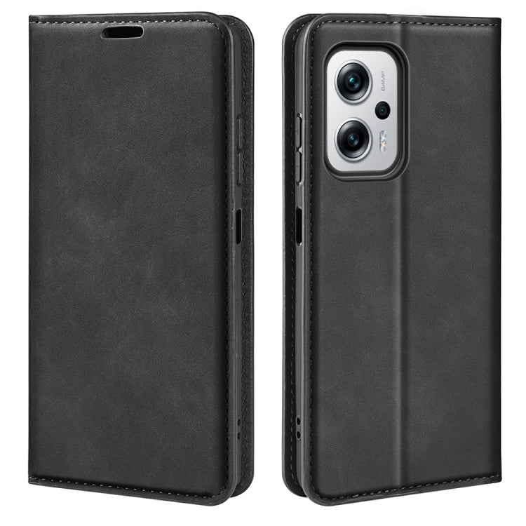 For Xiaomi Redmi Note 11T Pro / Note 11T Pro+ Retro-skin  Magnetic Suction Leather Phone Case