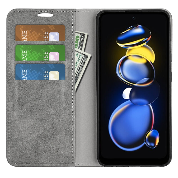 For Xiaomi Redmi Note 11T Pro / Note 11T Pro+ Retro-skin  Magnetic Suction Leather Phone Case