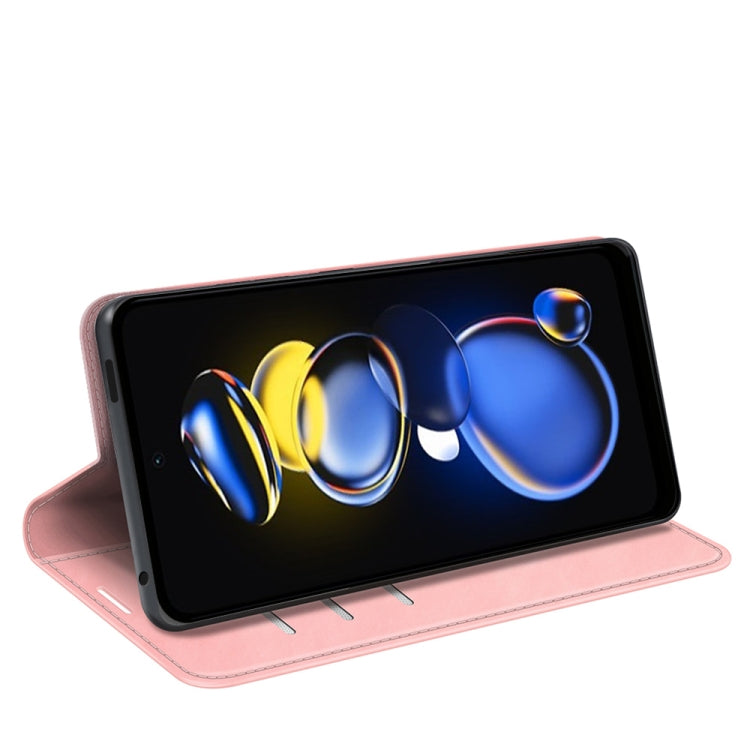 For Xiaomi Redmi Note 11T Pro / Note 11T Pro+ Retro-skin  Magnetic Suction Leather Phone Case