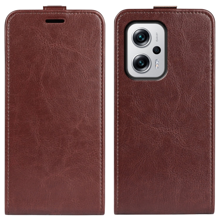 For Xiaomi Redmi Note 11T Pro / Note 11T Pro+ R64 Texture Vertical Flip Leather Phone Case
