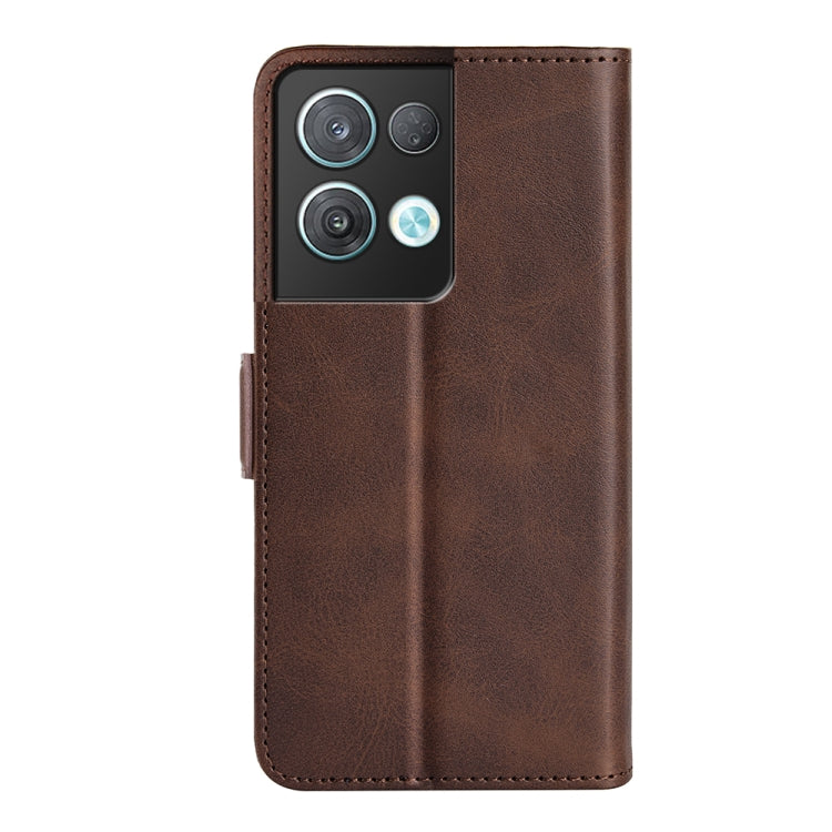 For OPPO Reno8 Pro Dual-side Magnetic Buckle Horizontal Flip Leather Phone Case