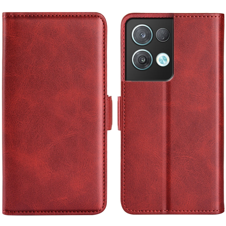 For OPPO Reno8 Pro Dual-side Magnetic Buckle Horizontal Flip Leather Phone Case