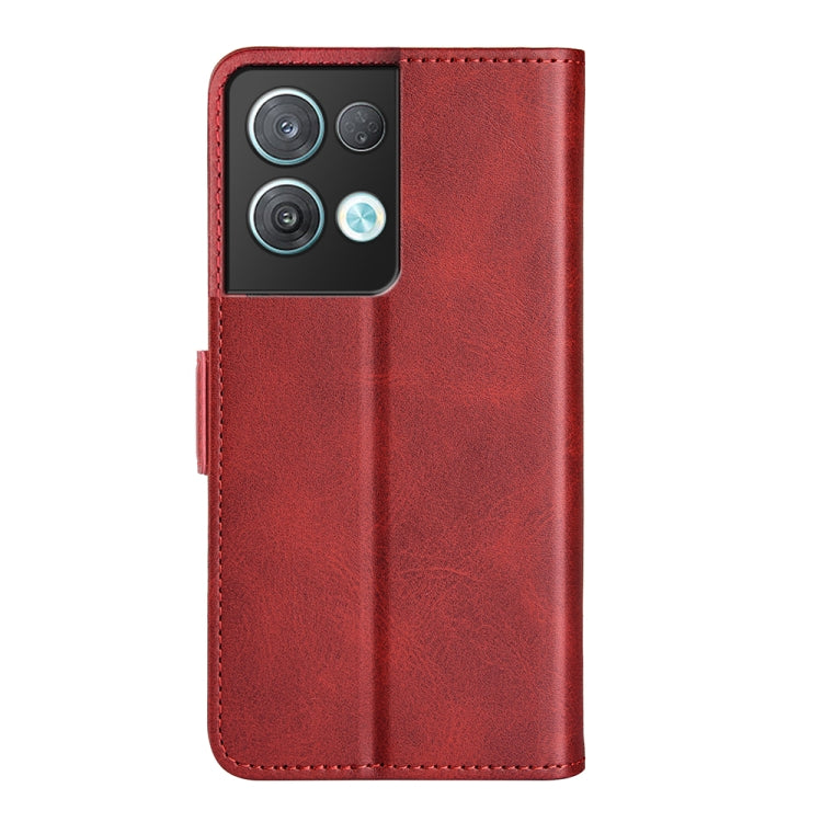 For OPPO Reno8 Pro Dual-side Magnetic Buckle Horizontal Flip Leather Phone Case