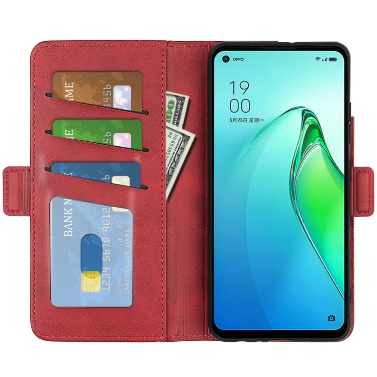 For OPPO Reno8 Pro Dual-side Magnetic Buckle Horizontal Flip Leather Phone Case