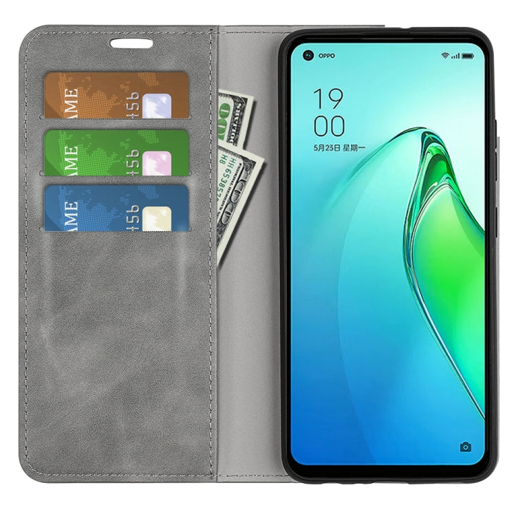 For OPPO Reno8 Pro Retro-skin  Magnetic Suction Leather Phone Case