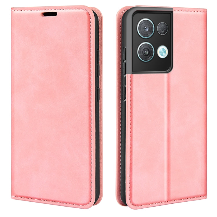 For OPPO Reno8 Pro Retro-skin  Magnetic Suction Leather Phone Case