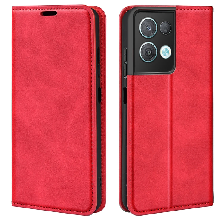 For OPPO Reno8 Pro Retro-skin  Magnetic Suction Leather Phone Case