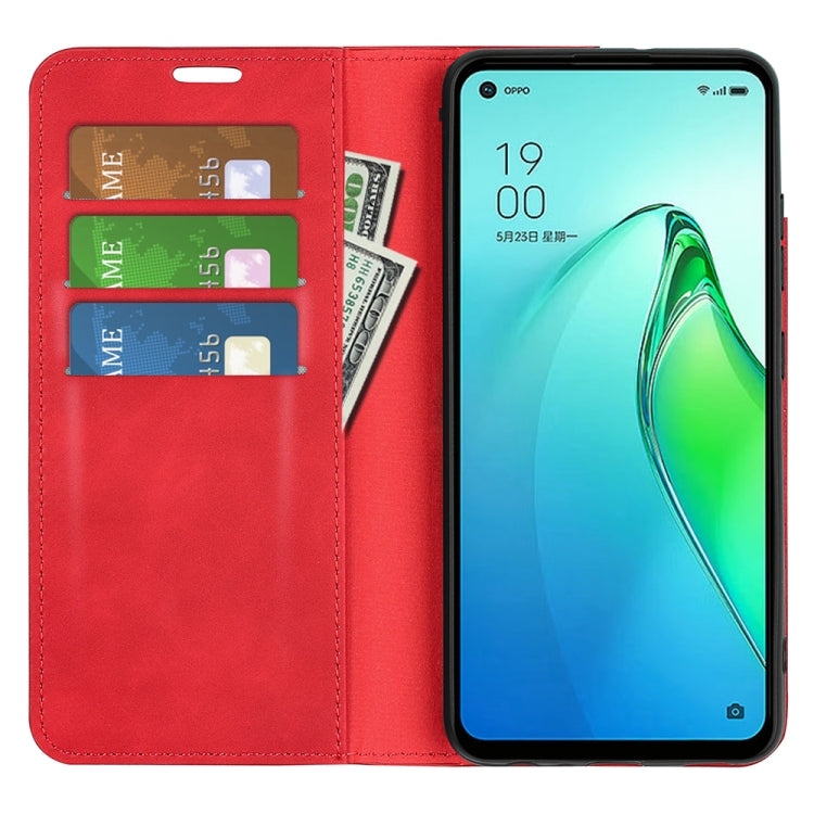 For OPPO Reno8 Pro Retro-skin  Magnetic Suction Leather Phone Case