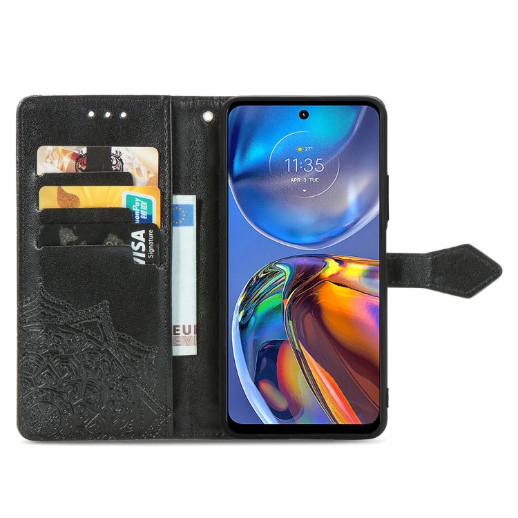 For Motorola Moto E32 Mandala Flower Embossed Horizontal Flip Leather Phone Case