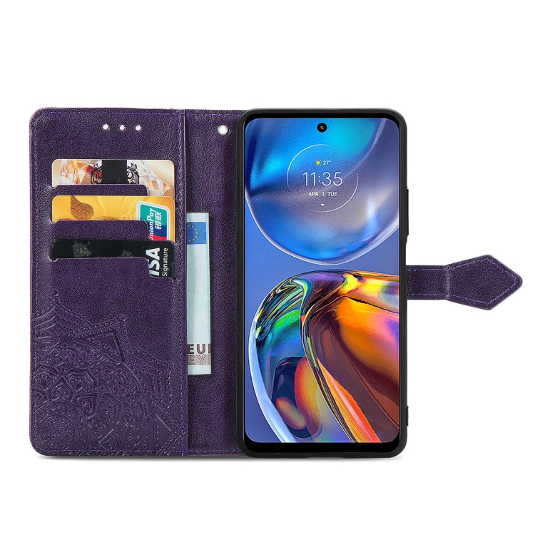 For Motorola Moto E32 Mandala Flower Embossed Horizontal Flip Leather Phone Case