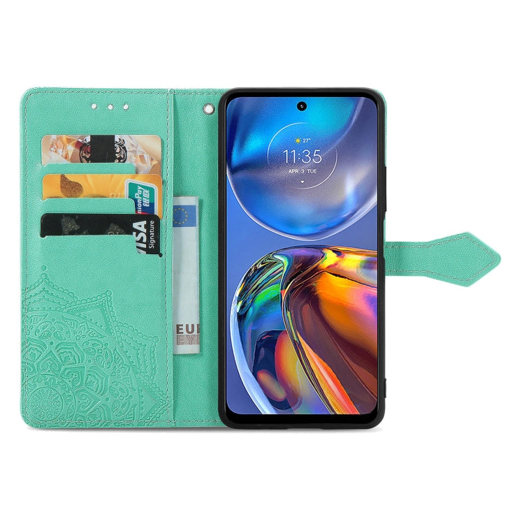 For Motorola Moto E32 Mandala Flower Embossed Horizontal Flip Leather Phone Case