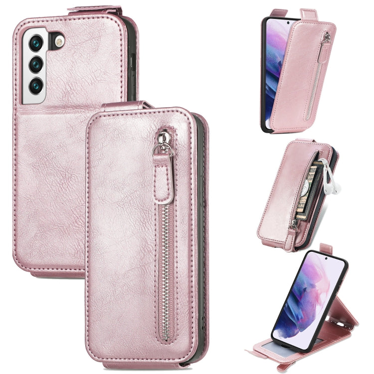 For Samsung Galaxy S22 5G Zipper Wallet Vertical Flip Leather Phone Case