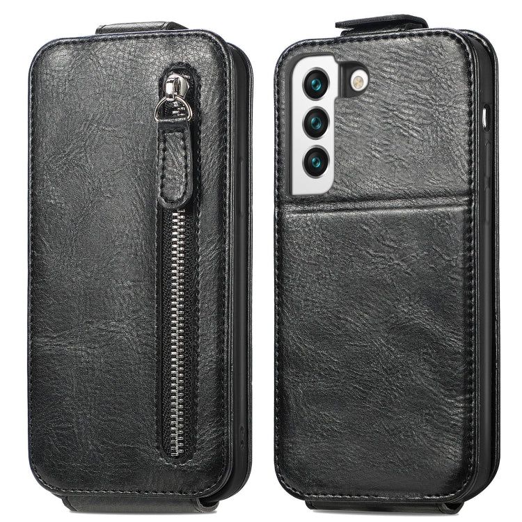 For Samsung Galaxy S22 Plus 5G Zipper Wallet Vertical Flip Leather Phone Case