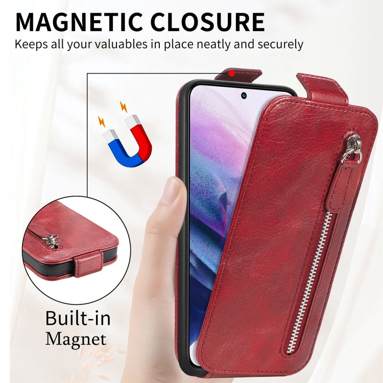 For Samsung Galaxy S22 Plus 5G Zipper Wallet Vertical Flip Leather Phone Case