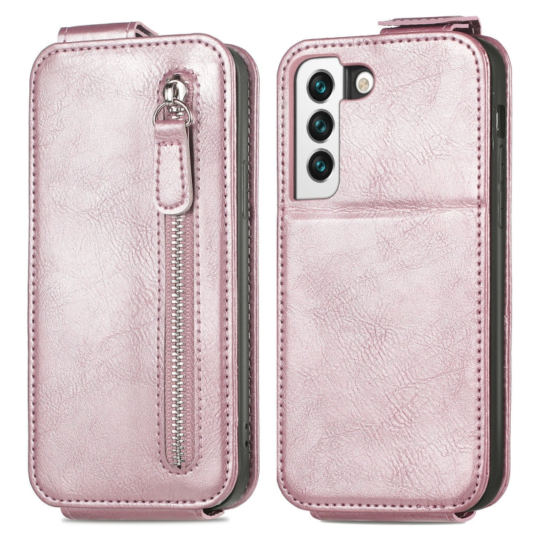 For Samsung Galaxy S22 Plus 5G Zipper Wallet Vertical Flip Leather Phone Case