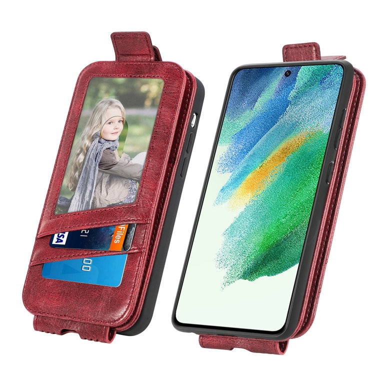 For Samsung Galaxy S21 FE 5G Zipper Wallet Vertical Flip Leather Phone Case