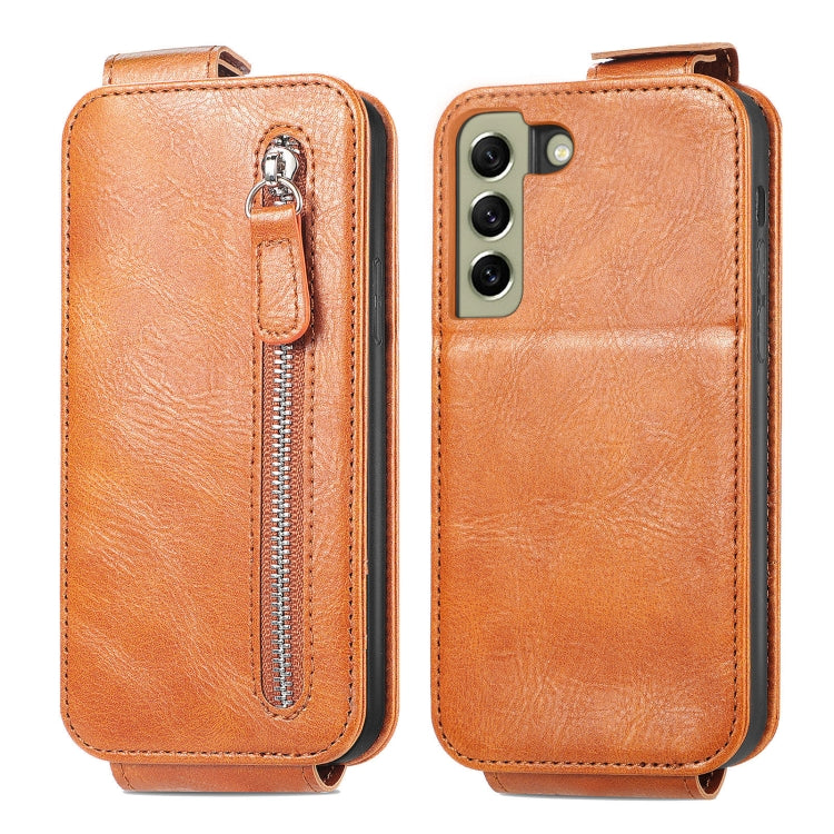 For Samsung Galaxy S21 FE 5G Zipper Wallet Vertical Flip Leather Phone Case