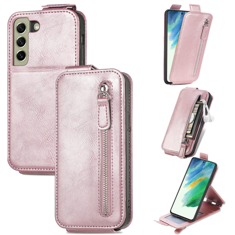 For Samsung Galaxy S21 FE 5G Zipper Wallet Vertical Flip Leather Phone Case