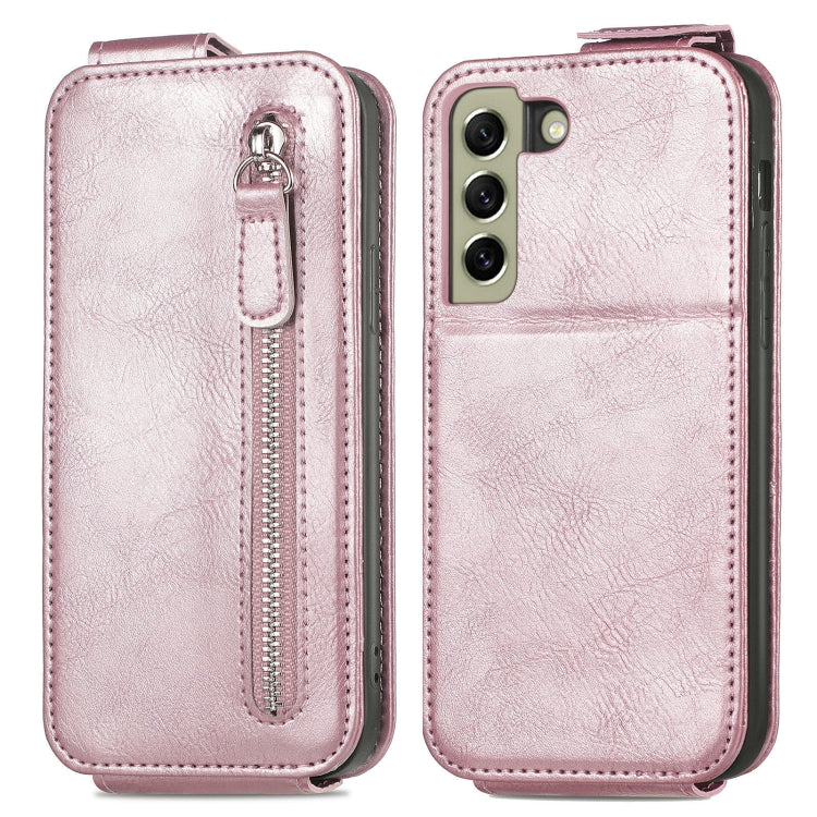 For Samsung Galaxy S21 FE 5G Zipper Wallet Vertical Flip Leather Phone Case