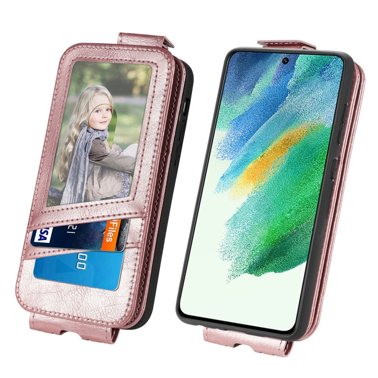 For Samsung Galaxy S21 FE 5G Zipper Wallet Vertical Flip Leather Phone Case